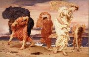 Frederick Leighton Greek Girls Picking up Pebbles by the Sea oil